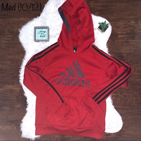 adidas Other - Adidas Med (10/12) red pullover hoodie with pocket